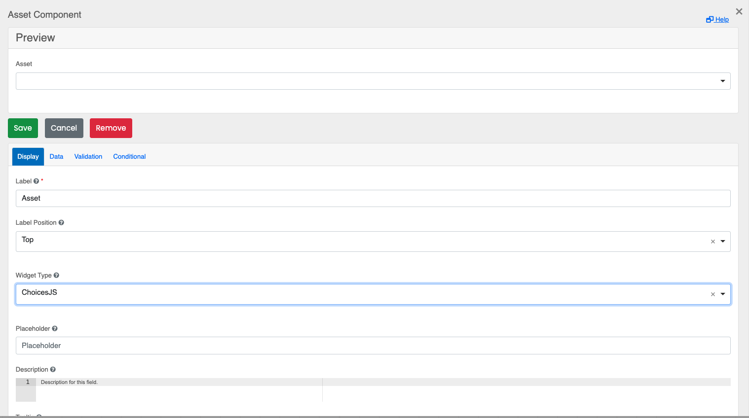 How to add the Asset component to a new or existing Template.