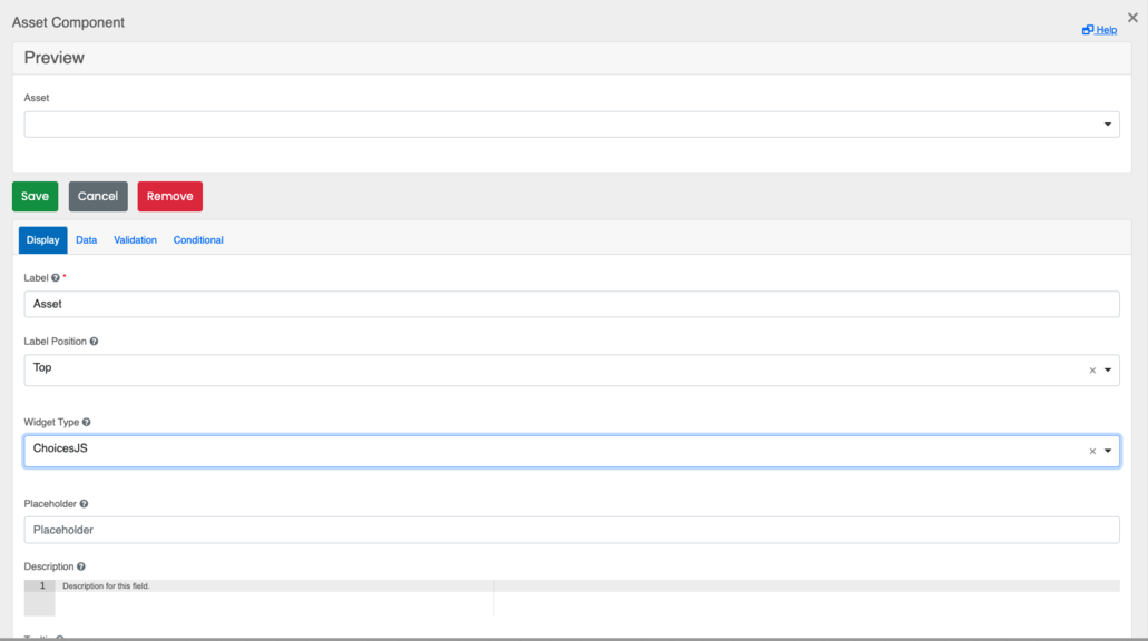 How to add the Asset component to a new or existing Template.